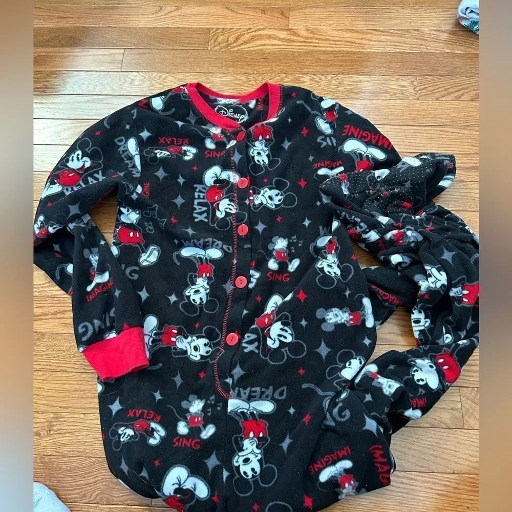 Mickey Mouse Onesie Footed Pajamas - Picture 1 of 4